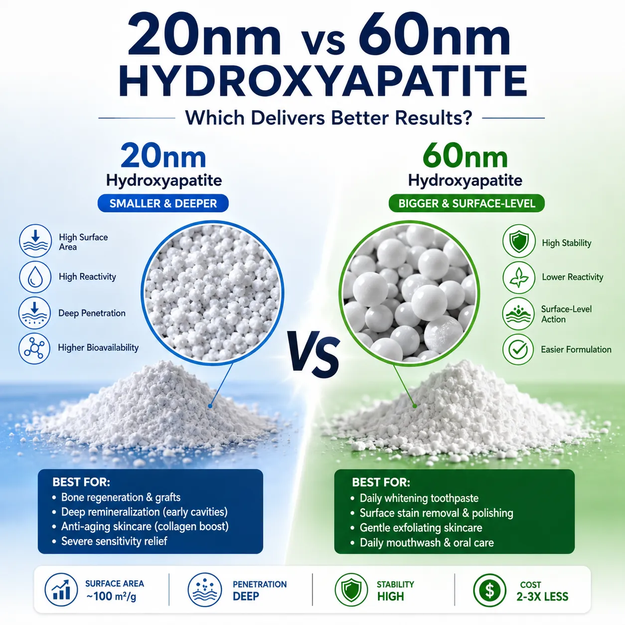 20nm vs 60nm hydroxyapatite: Which Delivers Better Results?