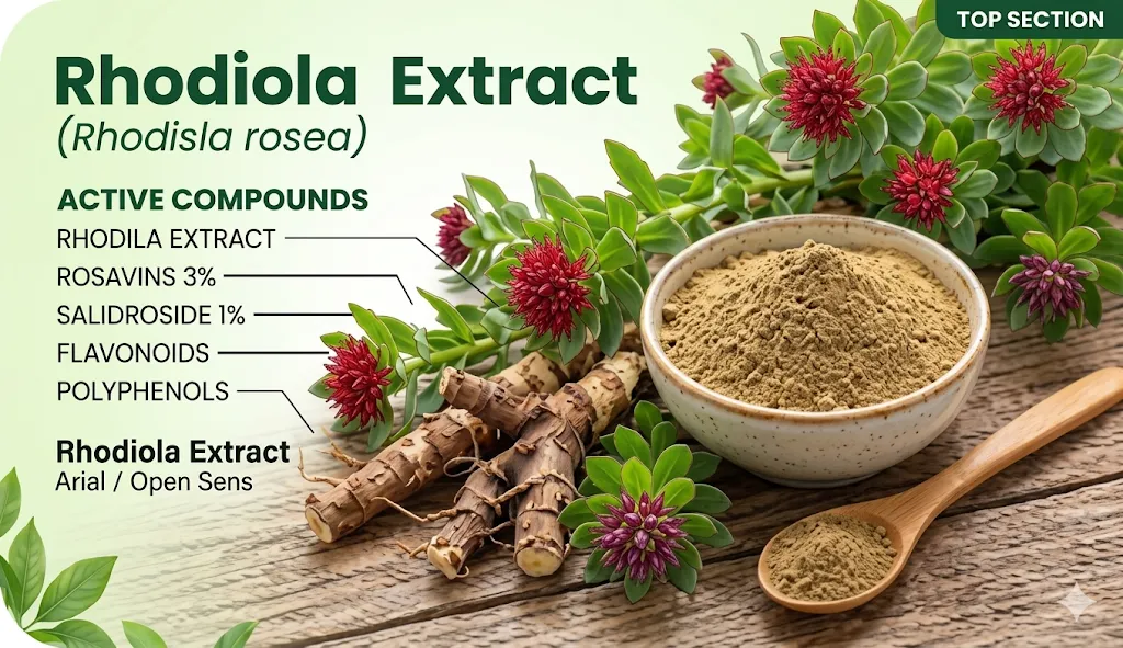 Rhodiola kivonat alkalmazások funkcionális élelmiszerekben, gyógyszerészetben és kozmetikában