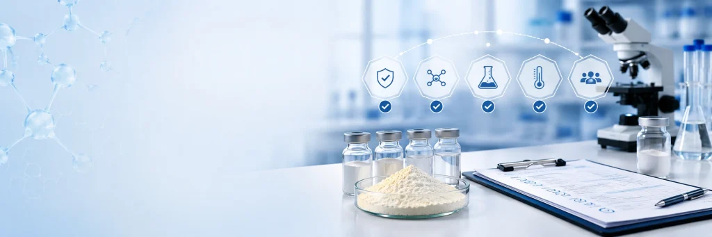 Cosmetic grade SOD powder quality control with laboratory testing, certificates and formulation evaluation.