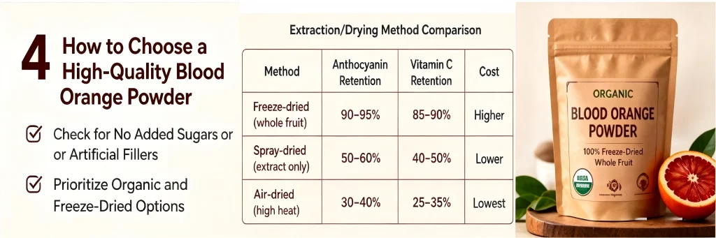 Guide on choosing high-quality blood orange powder with freeze-drying method comparison