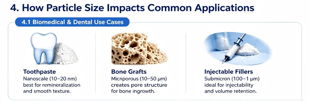 Industrial applications of hydroxyapatite in heavy metal filtration (nanoscale) and chromatography (microscale) for separation efficiency.