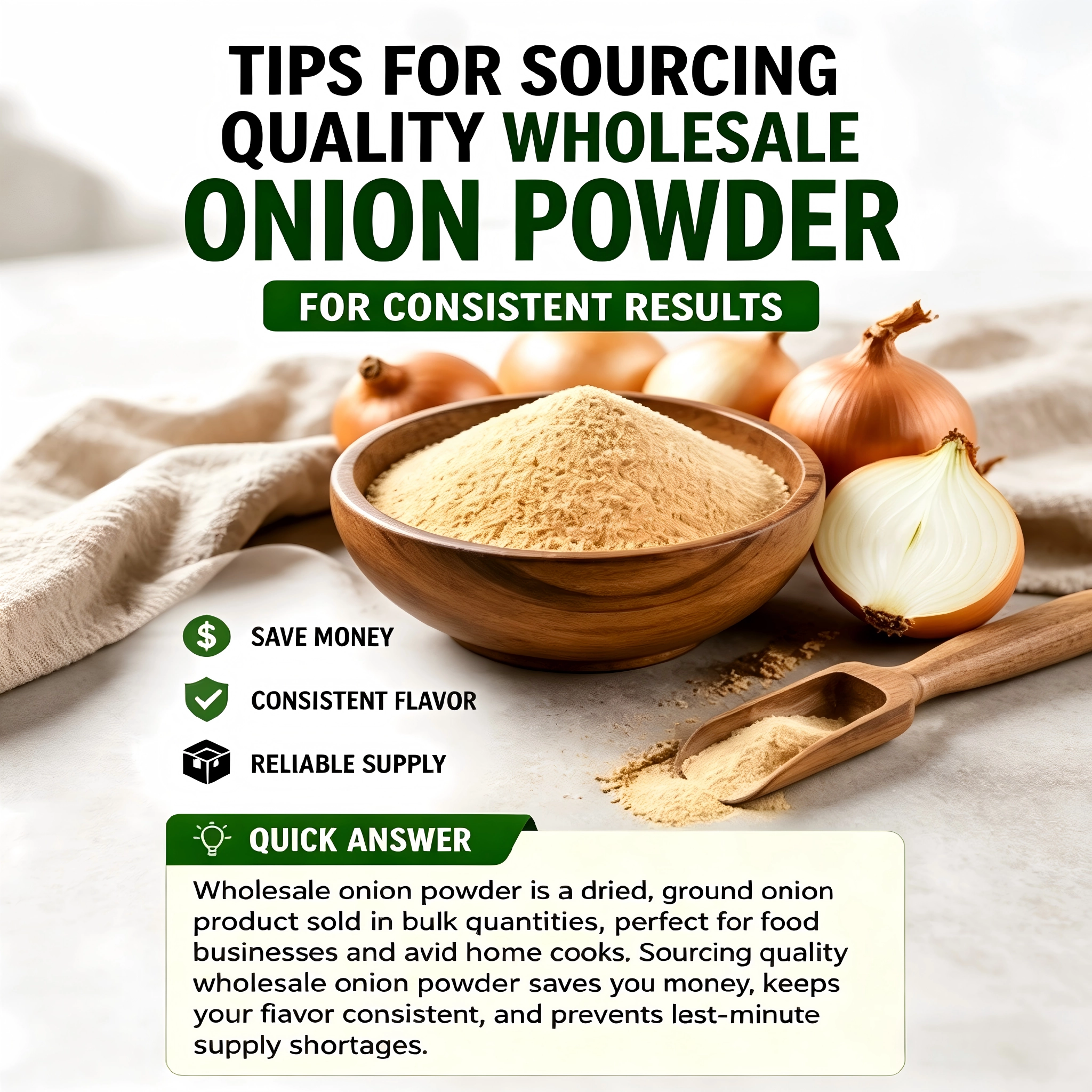 Our Tips for Sourcing Quality Wholesale Onion Powder for Consistent Results
