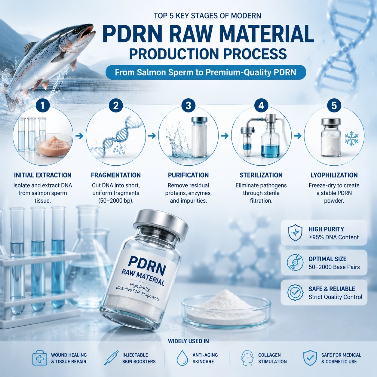 Top 5 Key Stages of Modern PDRN Raw Material Production Process