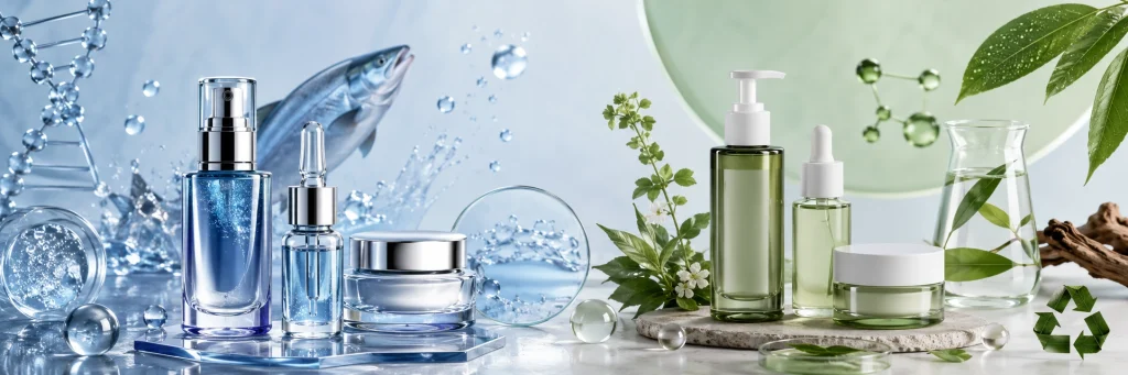Premium salmon PDRN skincare and vegan PDRN clean beauty product positioning comparison