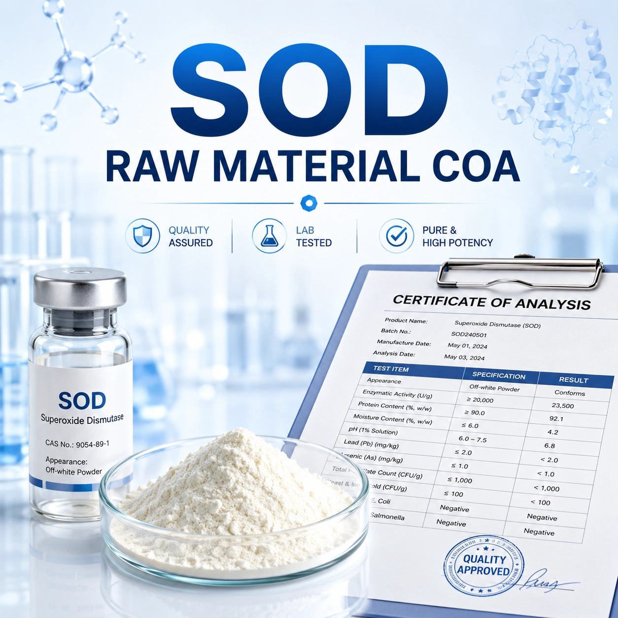 SOD Raw Material COA: What Cosmetic Brands Should Check Before Purchasing