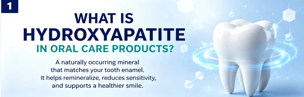 What is hydroxyapatite in oral care products? An introduction to its role as a mineral that mimics natural tooth enamel, and its remineralizing properties.